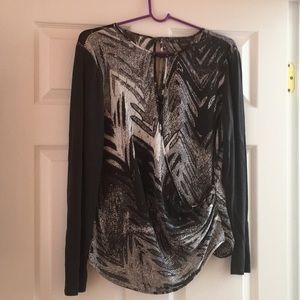 Black and white long sleeve shirt